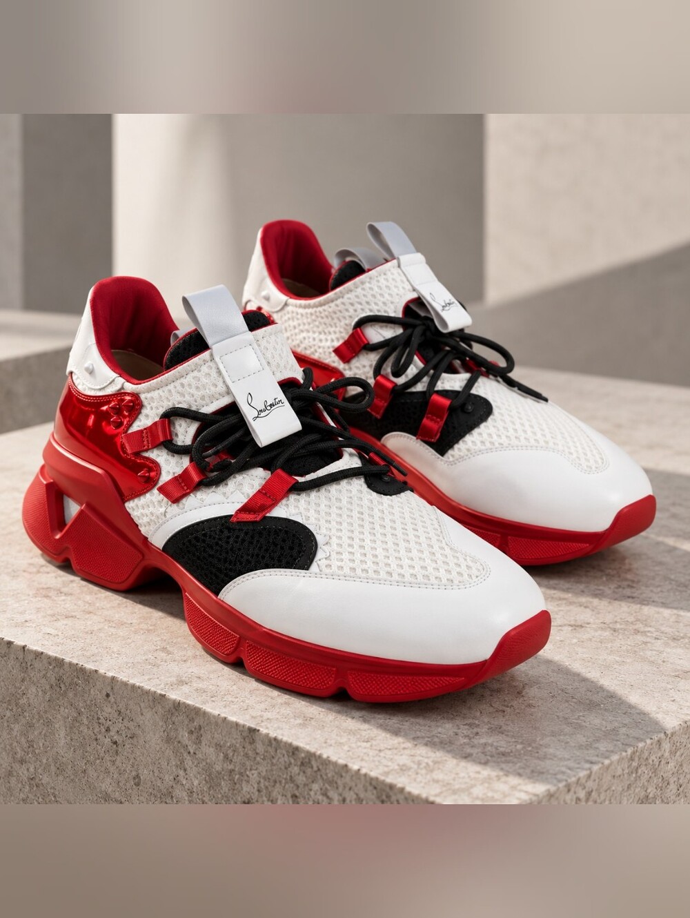 CHRISTIAN LOUBOUTIN 'Red Runner' Sneakers (46.5 EU; US 13.5 Men)